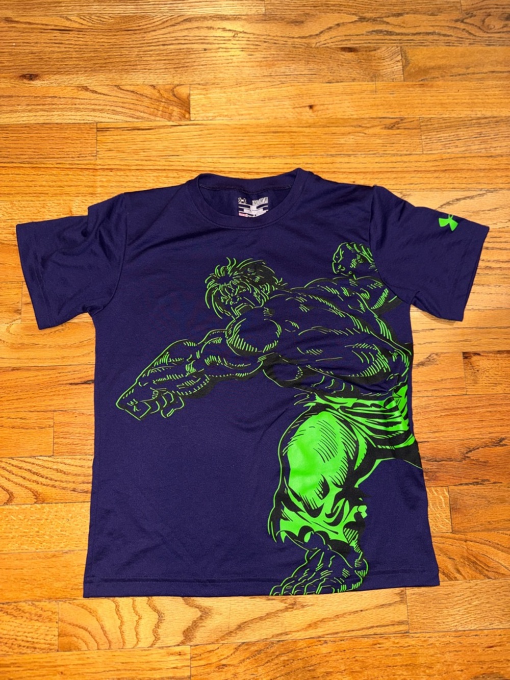 Boys Under Armour kids Bright Green the “HULK” Graphic Sz Medium